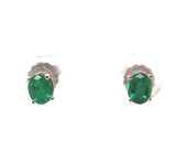 Platinum .63cttw Fine Genuine Natural Emerald Stud Earrings Jewelry (#J6316)