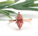 14k Rose Gold 1.22 Carat Genuine Natural Oregon Sunstone Solitaire Ring (#J7161)