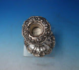 English Victorian Silver on Copper Candlestick Pair Floral #5688 c.1850 (#5942)