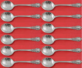 American Victorian by Lunt Sterling Silver Cream Soup Spoon Set 12 pieces 6 1/4"