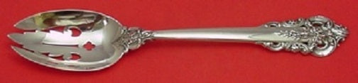 Grande Baroque By Wallace Sterling Silver Serving Spoon Pierced Original 8 3/4"