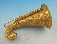 Gilt Bronze Tussie Mussie Posey Posy Holder with Chased Leaves (#J1299)