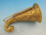Gilt Bronze Tussie Mussie Posey Posy Holder with Chased Leaves (#J1299)