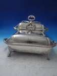 Gadroon English Silverplate Pair of Vegetable Warming Pans Vintage (#6114)