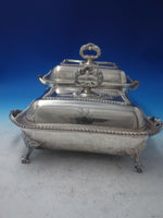 Gadroon English Silverplate Pair of Vegetable Warming Pans Vintage (#6114)