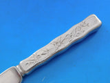 Lap Over Edge Acid Etched by Tiffany Sterling Dessert Knife HHAS w/ Foliage #3
