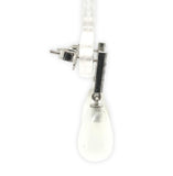 Platinum Genuine Moonstone Briolette Drop Earrings with Diamond Accents (#J7539)