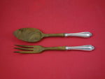 Stratford by Whiting Sterling Silver Salad Serving Set 2pc with Olive Wood 10"