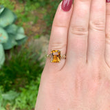10k Yellow Gold 2.91ct Genuine Natural Citrine Ring Size 4.75 Jewelry (#J7395)