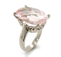 14k White Gold Large 10.85 Carat Genuine Natural Morganite Ring (#J6548)