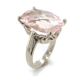 14k White Gold Large 10.85 Carat Genuine Natural Morganite Ring (#J6548)