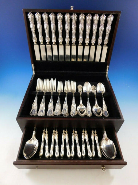 Gothic by Shiebler Sterling Silver Flatware Set for 12 Service 72 pcs Dinner