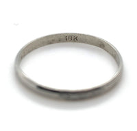 18k White Gold Pinstripe Wedding Band Size 8.5 Jewelry (#J5988)