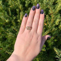 10k Yellow Gold Golden Lemon Genuine Quartz and Diamond Ring Size 7 (#J7085)