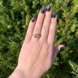 10k Yellow Gold Golden Lemon Genuine Quartz and Diamond Ring Size 7 (#J7085)