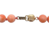 Genuine Natural Coral Bead Necklace w/ 6mm Beads 14k Gold Clasp 18 3/8" (#J7579)