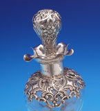 Glass Whiskey Decanter with Sterling Silver Overlay Pcd Repoussed Birds (#9262)