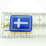 Kaufmann 14K Gold Intarsia Pendant with Genuine Natural Opal Cross (#J4373)