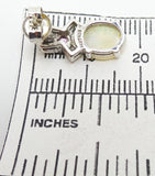 14k Gold Genuine Natural Opal Post Earrings w/ Pink Sapphire & Diamonds (#J3443)
