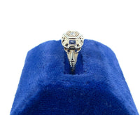 18k White Gold .05ct Diamond Ring with Synthetic Lab-Created Sapphires (#J5348)