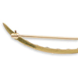 10k Yellow Gold Montana Sapphire and Pearl Crescent Pin Jewelry (#J7045)