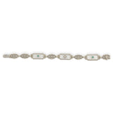 14k Filigree Crystal Quartz Bracelet w/Diamond and Lab-Created Stones (#J7360)