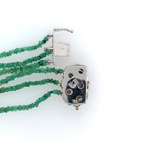 14k Gold 300 Carat Genuine Natural Emerald Bead Multi Strand Necklace (#J5399)