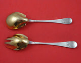 Antique Engraved by Tiffany and Co Sterling Silver Salad Serving Set 2pc GW Orig