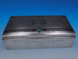 Deco Style Sterling Silver Cigarette Case / Box w/Enamel Wood #105 31609 (#8936)