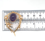 18k Yellow Gold Swedish Amethyst and Seed Pearl Flower Pin Jewelry (#J6250)