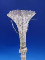 Sterling Handmade Tussie Mussie Posey Posy Holder Filigree Flower Overlay #J1232