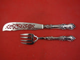 JG English Sterling Silver Fish Serving Set HH AS Brite-Cut Birmingham 1849