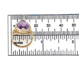 10k Yellow and White Gold Filigree Genuine Natural Amethyst Ring Flowers #J6346
