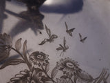 Silverplate Grape Stand Engraved Bees Butterflies Flowers 3-D Bird #9558 (#7271)