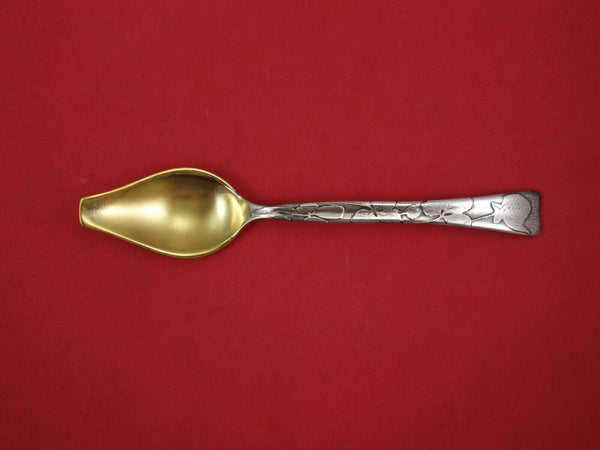 Lap Over Edge Acid Etched by Tiffany Sterling Silver Melon Spoon GW w/ Clover 6"