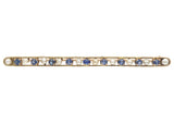 10k Yellow Gold Antique Montana Sapphire and Pearl Bar Pin Jewelry (#J7046)