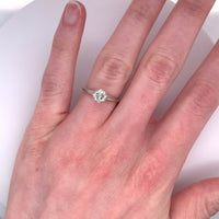 14k White Gold Antique .76ct Genuine Natural Diamond Engagement Ring (#J5191)