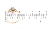 14k Yellow Gold Filigree Ring w/ Three Genuine Natural Diamonds Size 9.5  #J6624