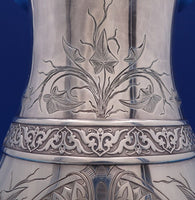 Tiffany and Co Sterling Silver Water Pitcher Antique Ivy #437 11" (#8399)