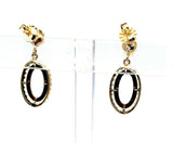 14k Yellow and White Gold Antique Seed Pearl Drop Earrings (#J5292)
