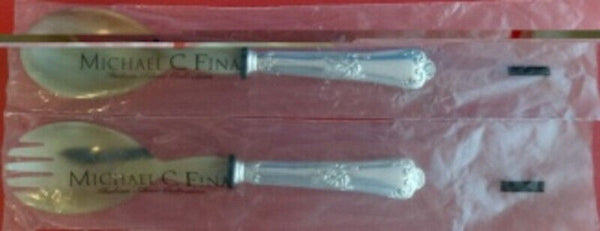 Floreale by Zaramella Argenti Italian Sterling Salad Serving Set 2pc w/ Horn New