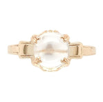 10k Yellow Gold Vintage Genuine Natural Moonstone Ring Size 7.5 (#J6928)