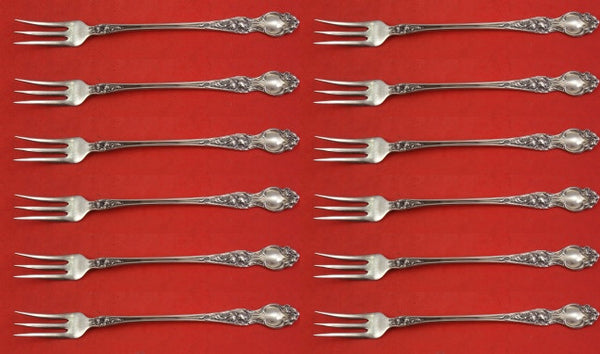 Violet by Wallace Sterling Silver Cocktail Fork Set 12 pieces 5 7/8"