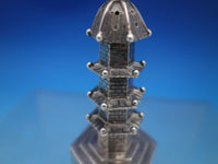 Chinese Export .900 Sterling Silver Pepper Shaker Brick Tower c.1890s WC (#6653)