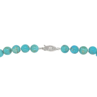8mm Kingman Genuine Natural Turquoise Bead Strand Necklace 26 1/2" (#J6762)