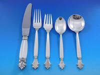 Acanthus by Georg Jensen Sterling Silver Flatware Set 12 Service 60 pcs Dinner