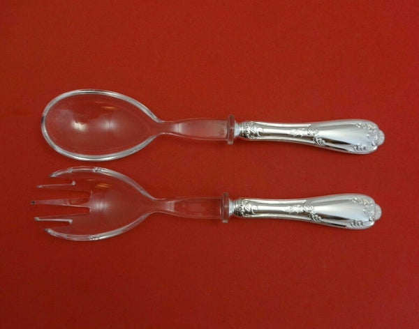 Floreale by Zaramella Argenti Italian Sterling Salad Serving Set 2pc with Lucite