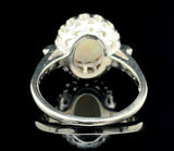 14k White Gold Genuine Natural Opal and Diamond Ring Size 5.5 Jewelry (#J6494)