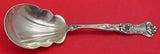Peony by Wallace Sterling Silver Berry Spoon Scalloped 8 5/8"