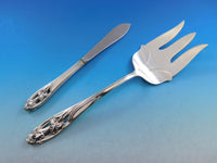 Silver Iris by International Sterling Silver Flatware Set for 8 Service 39 pcs